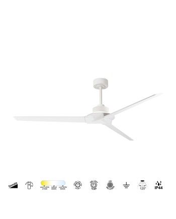 BRISA MINI * Ventilador IP44 BLANCO LED 20W-2700K-5000K